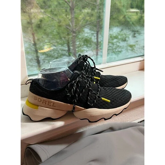 Sorel Kinetic Impact Lace Sneakers in Black Tan and Chartreuse Women’s Size 8.5 - Picture 6 of 12